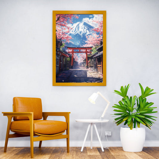 Torii Gate fuji mount Asian Style Poster | Wall Art for Home & Office | High-Quality Print - High-Quality Visual Display