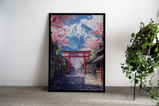 Torii Gate fuji mount Asian Style Poster | Wall Art for Home & Office | High-Quality Print - High-Quality Visual Display