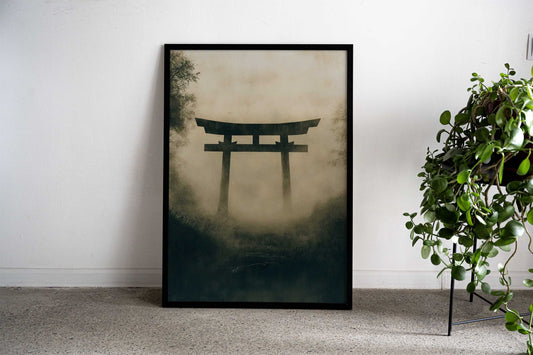 Torii Gate in the Silent Mist Asian Style Poster | Wall Art for Home & Office | High-Quality Print - High-Quality Visual Display