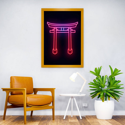 Torii Light Neon Japan Asian Style Poster | Wall Art for Home & Office | High-Quality Print - High-Quality Visual Display