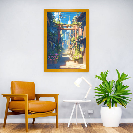 Torii Street Asian Style Poster | Wall Art for Home & Office | High-Quality Print - High-Quality Visual Display