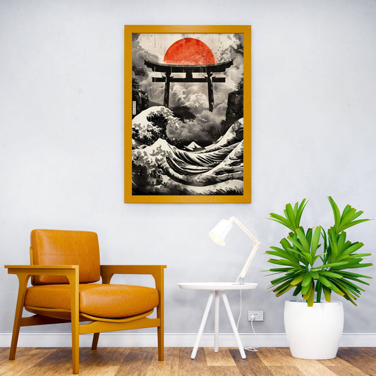 Torii and Great Wave Asian Style Poster | Wall Art for Home & Office | High-Quality Print - High-Quality Visual Display