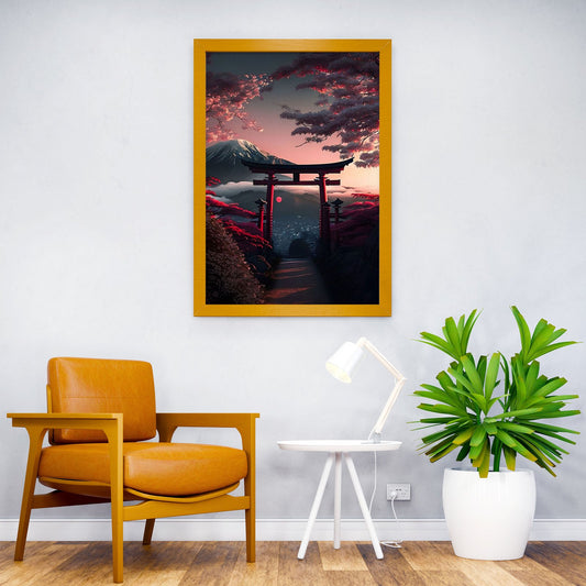 Torii gate view mt fuji Asian Style Poster | Wall Art for Home & Office | High-Quality Print - High-Quality Visual Display