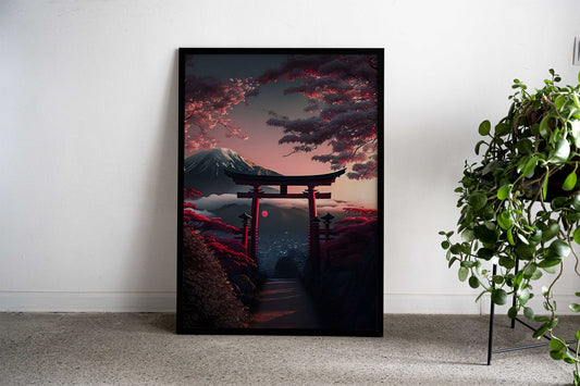 Torii gate view mt fuji Asian Style Poster | Wall Art for Home & Office | High-Quality Print - High-Quality Visual Display