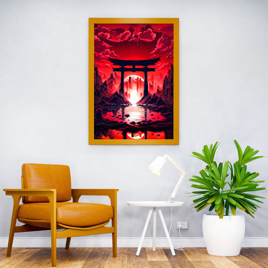 Torii red fantasy Asian Style Poster | Wall Art for Home & Office | High-Quality Print - High-Quality Visual Display