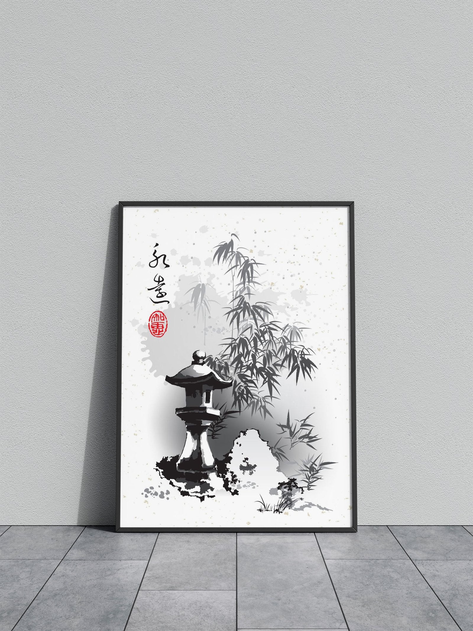 Toro Stone Lantern Grove Asian Style Poster | Wall Art for Home & Office | High-Quality Print - High-Quality Visual Display