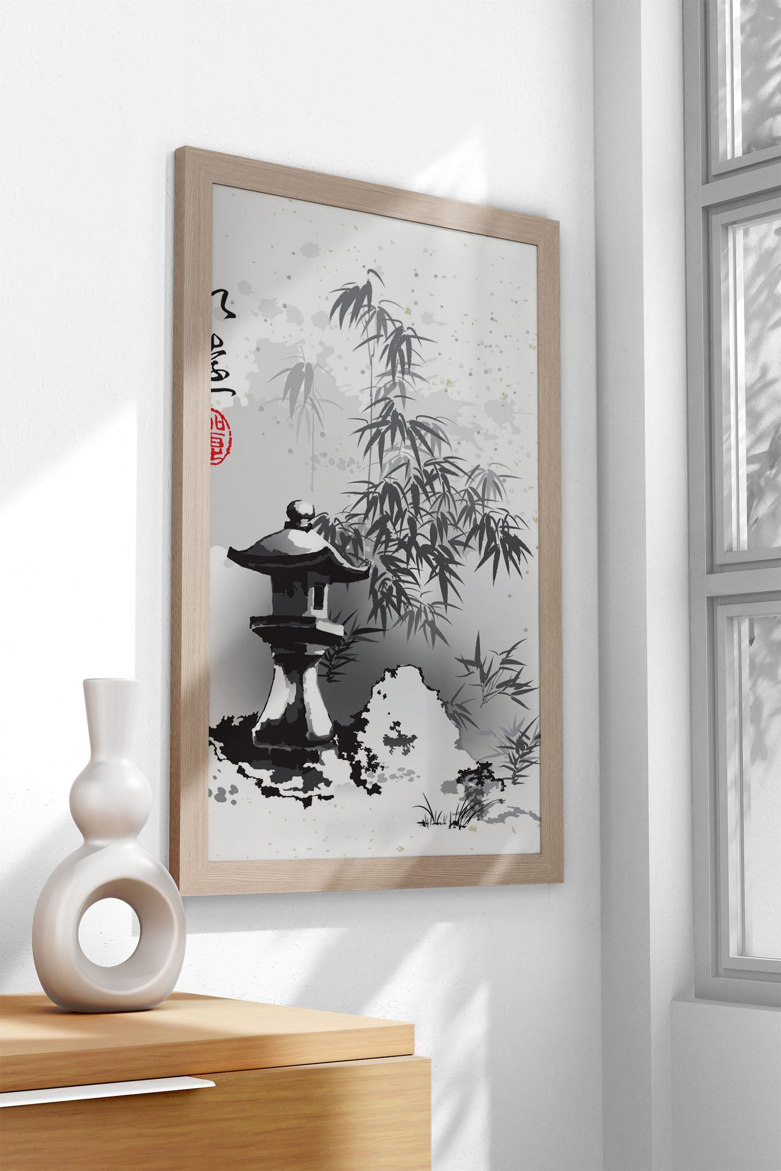 Toro Stone Lantern Grove Asian Style Poster | Wall Art for Home & Office | High-Quality Print - High-Quality Visual Display