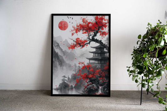 Traditional Chinese ink Asian Style Poster | Wall Art for Home & Office | High-Quality Print - High-Quality Visual Display