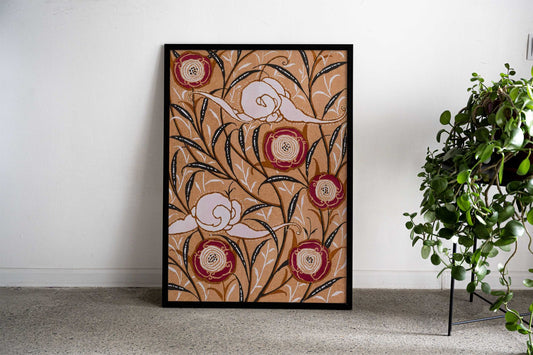 Traditional floral pattern Asian Style Poster | Wall Art for Home & Office | High-Quality Print - High-Quality Visual Display