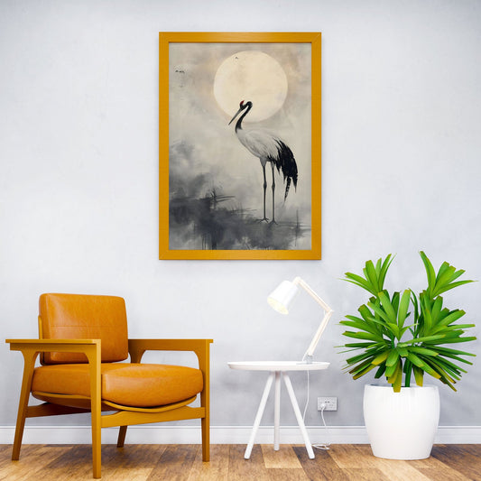 Tranquil Crane Asian Style Poster | Wall Art for Home & Office | High-Quality Print - High-Quality Visual Display