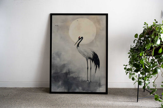 Tranquil Crane Asian Style Poster | Wall Art for Home & Office | High-Quality Print - High-Quality Visual Display