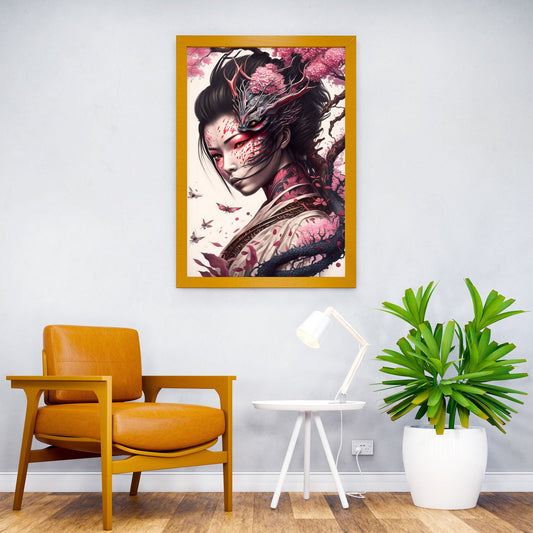 Transfor geisha dragon Asian Style Poster | Wall Art for Home & Office | High-Quality Print - High-Quality Visual Display