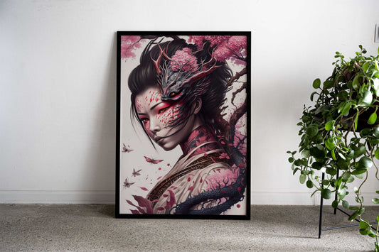 Transfor geisha dragon Asian Style Poster | Wall Art for Home & Office | High-Quality Print - High-Quality Visual Display
