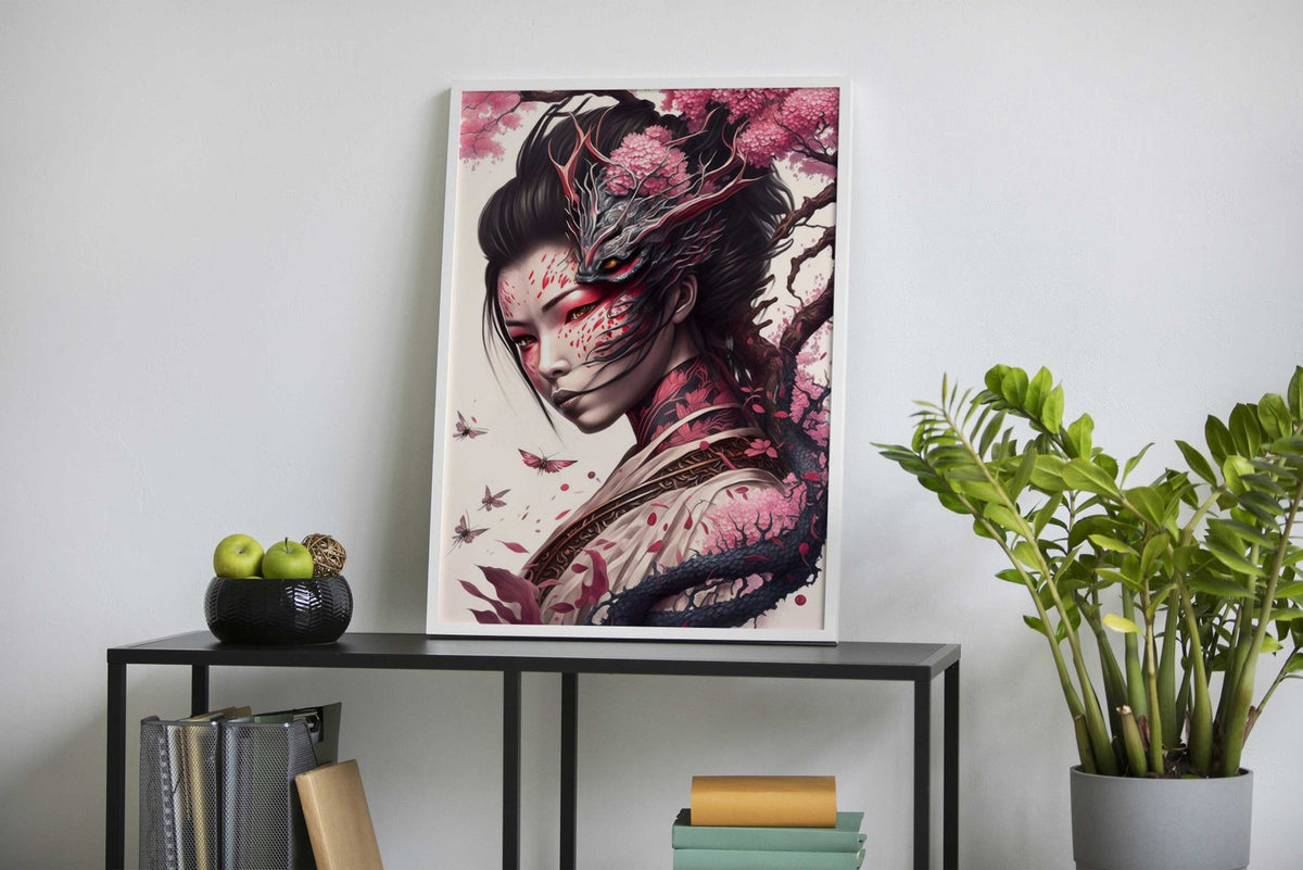 Transfor geisha dragon Asian Style Poster | Wall Art for Home & Office | High-Quality Print - High-Quality Visual Display