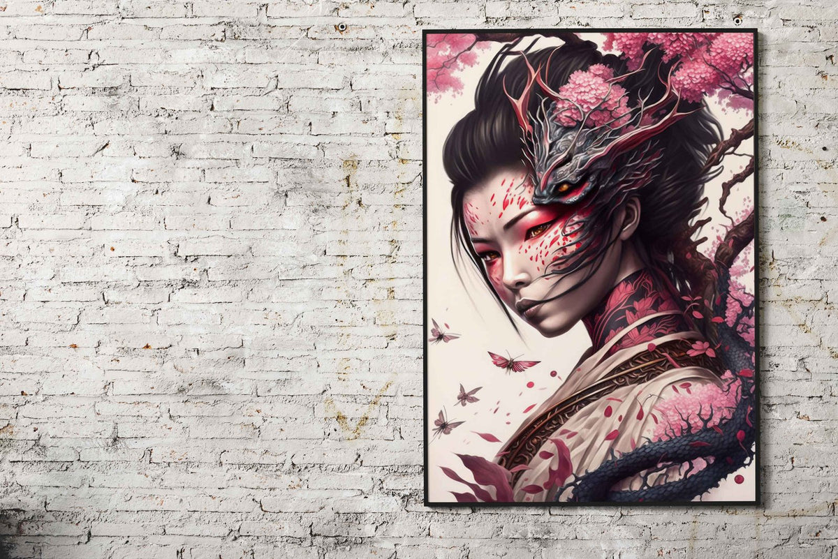 Transfor geisha dragon Asian Style Poster | Wall Art for Home & Office | High-Quality Print - High-Quality Visual Display