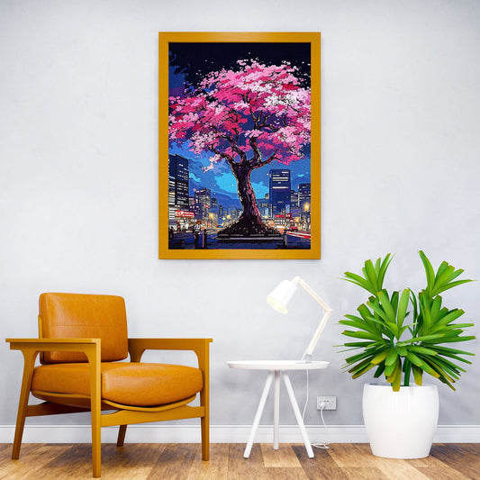 Tree In City Asian Style Poster | Wall Art for Home & Office | High-Quality Print - High-Quality Visual Display