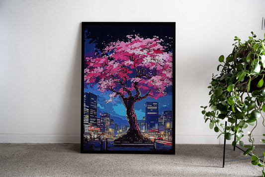 Tree In City Asian Style Poster | Wall Art for Home & Office | High-Quality Print - High-Quality Visual Display