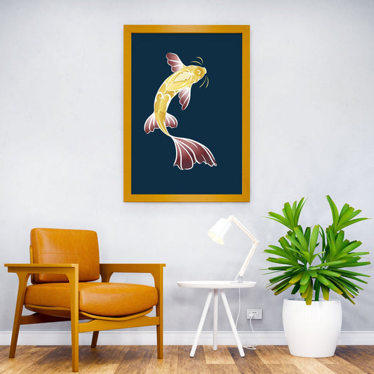 Tribal Golden Koi Asian Style Poster | Wall Art for Home & Office | High-Quality Print - High-Quality Visual Display