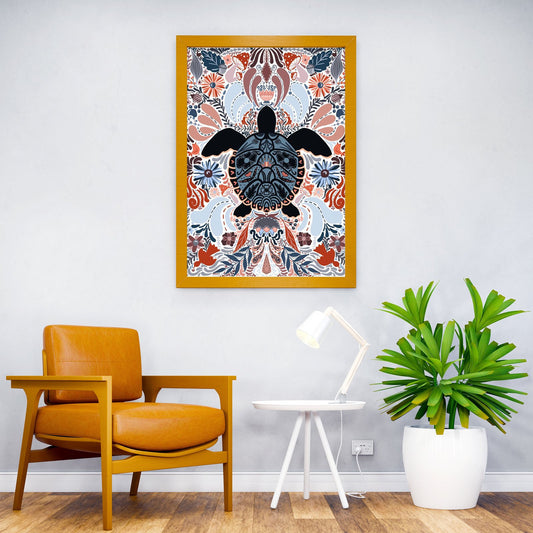 Turtle folk art Asian Style Poster | Wall Art for Home & Office | High-Quality Print - High-Quality Visual Display