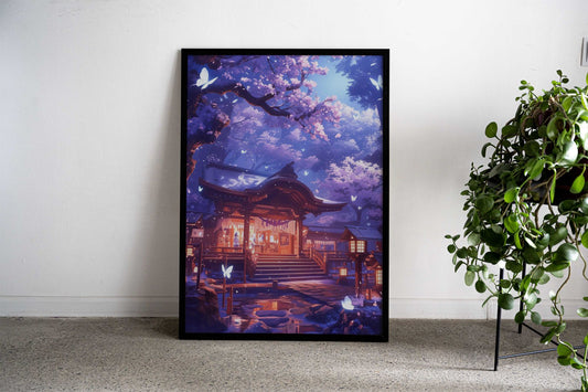 Twilight Temple Asian Style Poster | Wall Art for Home & Office | High-Quality Print - High-Quality Visual Display