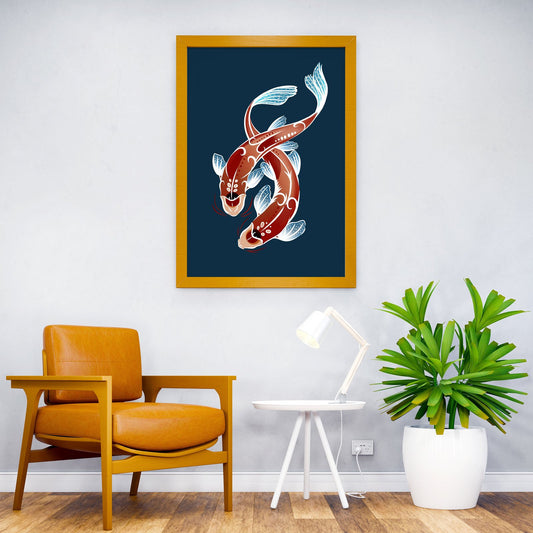 Twin Koi Asian Style Poster | Wall Art for Home & Office | High-Quality Print - High-Quality Visual Display