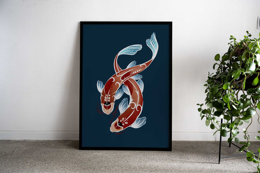 Twin Koi Asian Style Poster | Wall Art for Home & Office | High-Quality Print - High-Quality Visual Display
