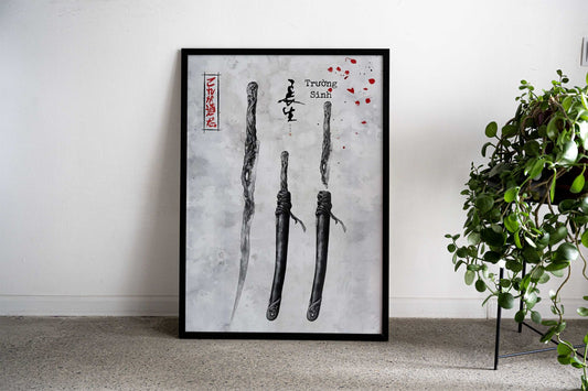 Twisted Blades Asian Style Poster | Wall Art for Home & Office | High-Quality Print - High-Quality Visual Display