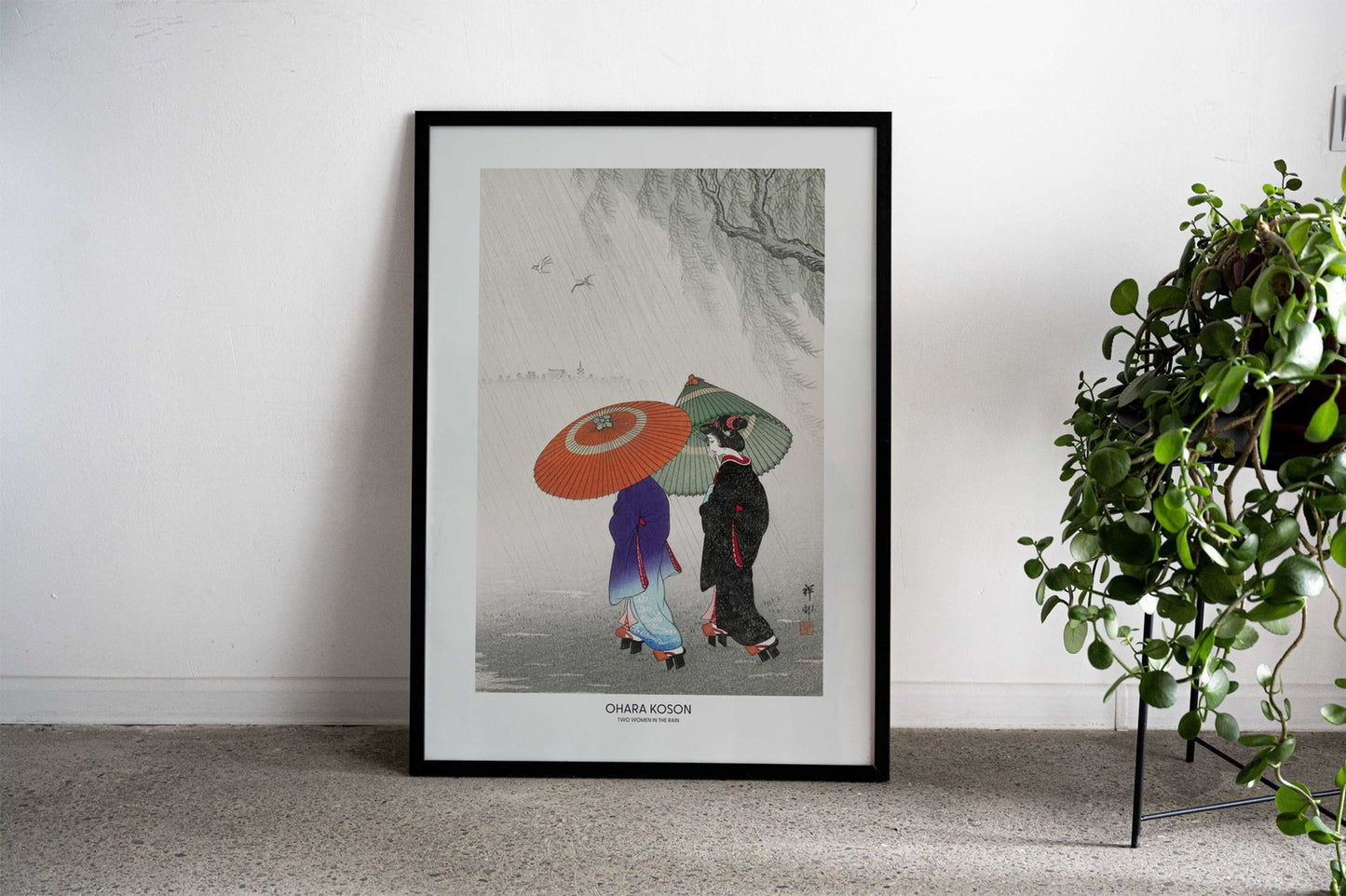 Two Women In The Rain Asian Style Poster | Wall Art for Home & Office | High-Quality Print - High-Quality Visual Display