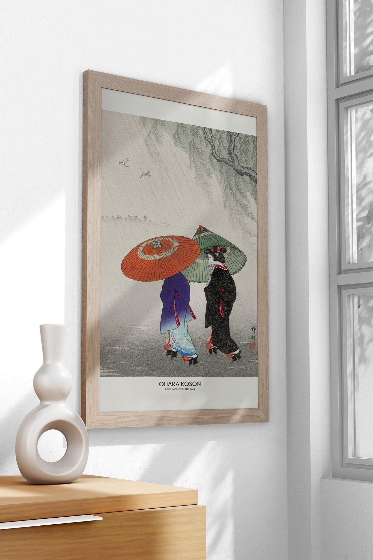 Two Women In The Rain Asian Style Poster | Wall Art for Home & Office | High-Quality Print - High-Quality Visual Display