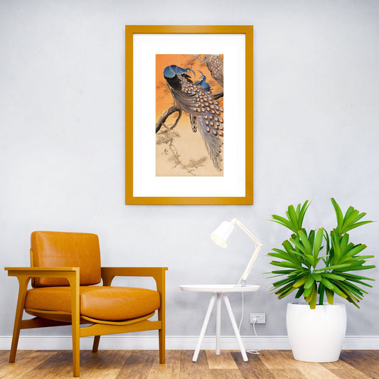 Two peacocks Asian Style Poster | Wall Art for Home & Office | High-Quality Print - High-Quality Visual Display