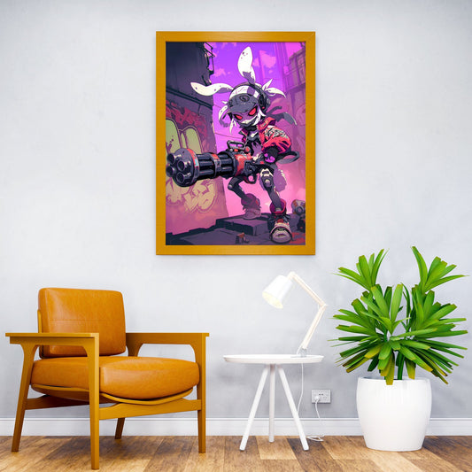 Urban Rabbit Raider Asian Style Poster | Wall Art for Home & Office | High-Quality Print - High-Quality Visual Display