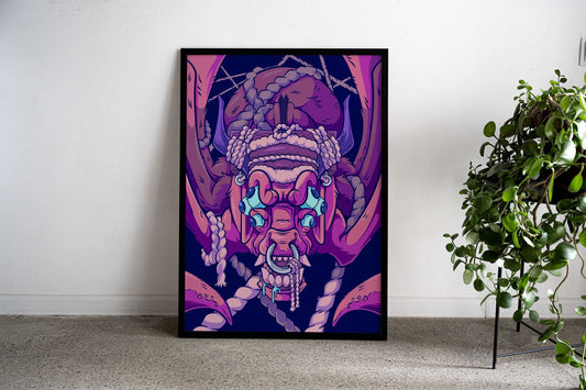 Ushi Oni Asian Style Poster | Wall Art for Home & Office | High-Quality Print - High-Quality Visual Display