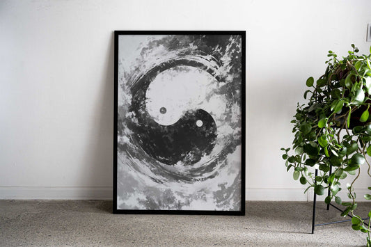Veil of Shadows Yin Yang Asian Style Poster | Wall Art for Home & Office | High-Quality Print - High-Quality Visual Display