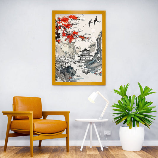 Village Japan Asian Style Poster | Wall Art for Home & Office | High-Quality Print - High-Quality Visual Display