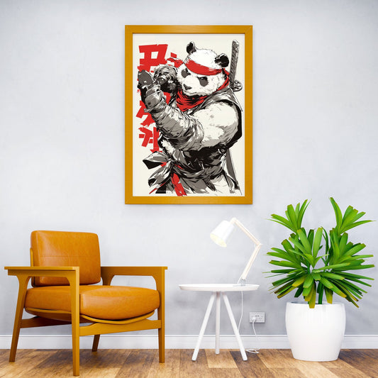 Vintage Anime Ninja Panda Asian Style Poster | Wall Art for Home & Office | High-Quality Print - High-Quality Visual Display
