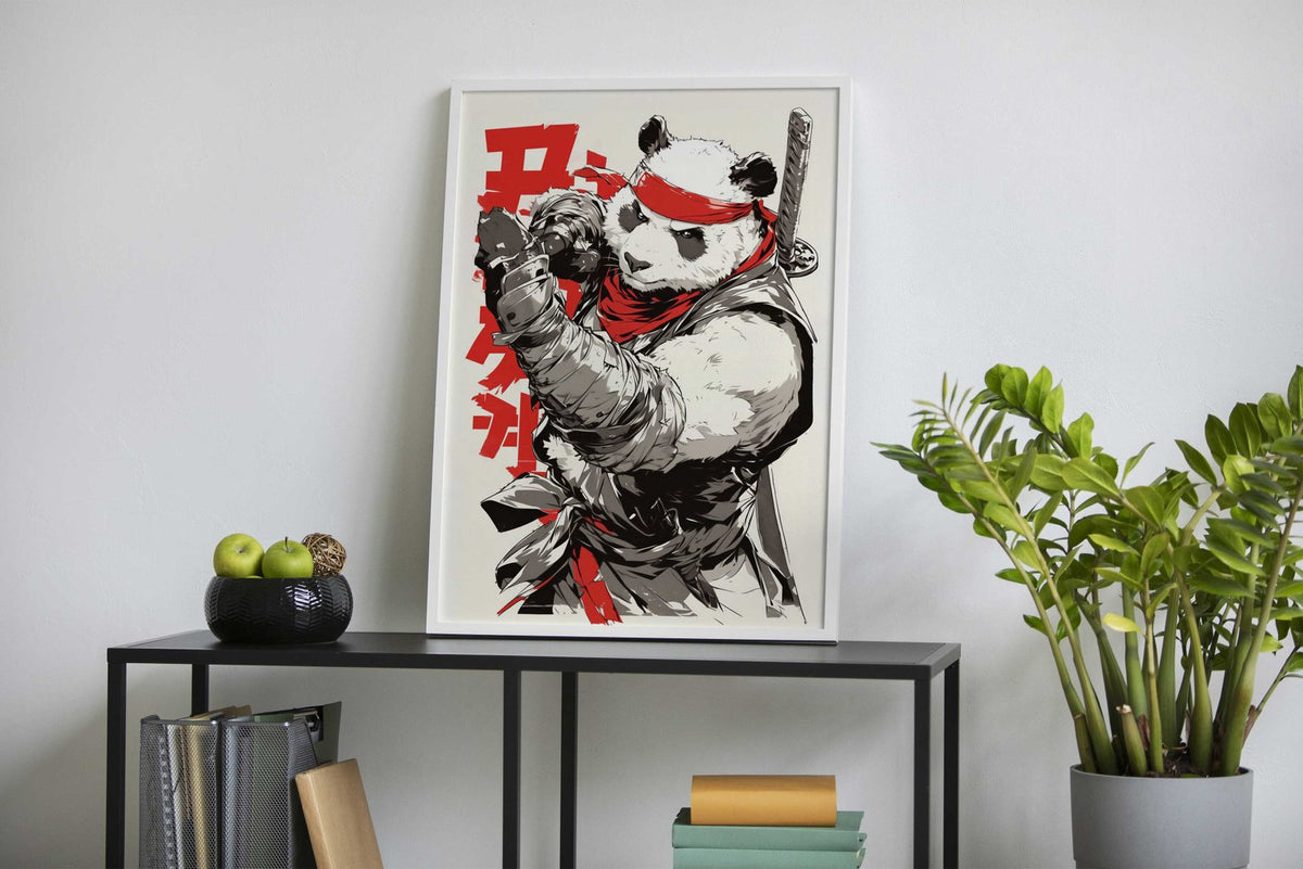 Vintage Anime Ninja Panda Asian Style Poster | Wall Art for Home & Office | High-Quality Print - High-Quality Visual Display