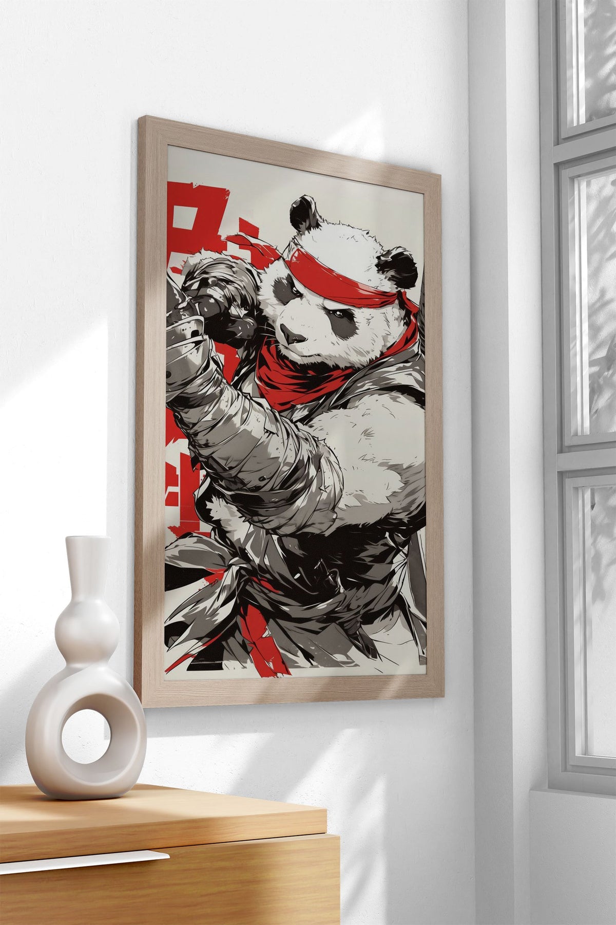Vintage Anime Ninja Panda Asian Style Poster | Wall Art for Home & Office | High-Quality Print - High-Quality Visual Display