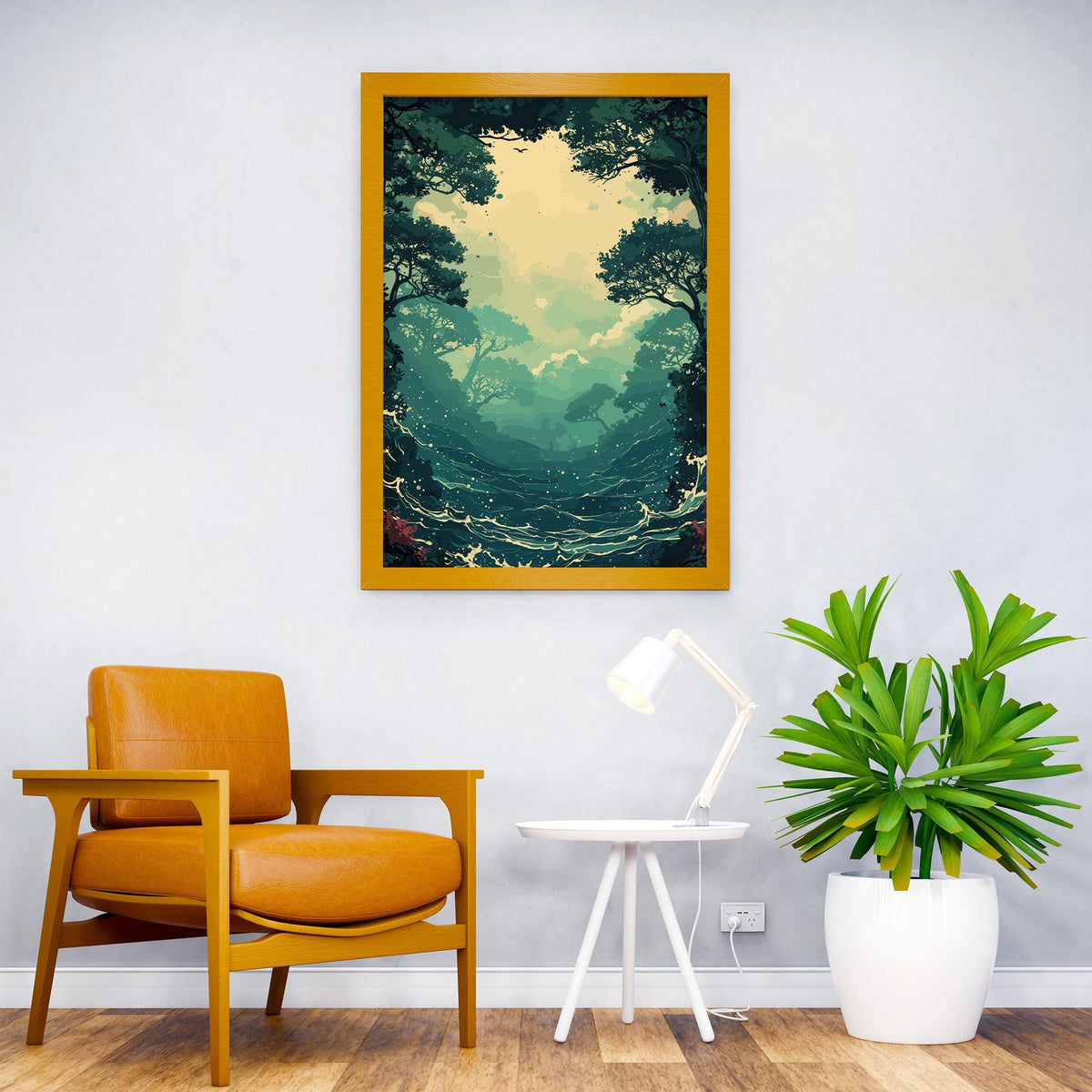 Vintage Anime Whitewater Asian Style Poster | Wall Art for Home & Office | High-Quality Print - High-Quality Visual Display