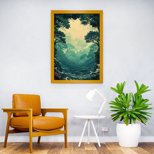 Vintage Anime Whitewater Asian Style Poster | Wall Art for Home & Office | High-Quality Print - High-Quality Visual Display