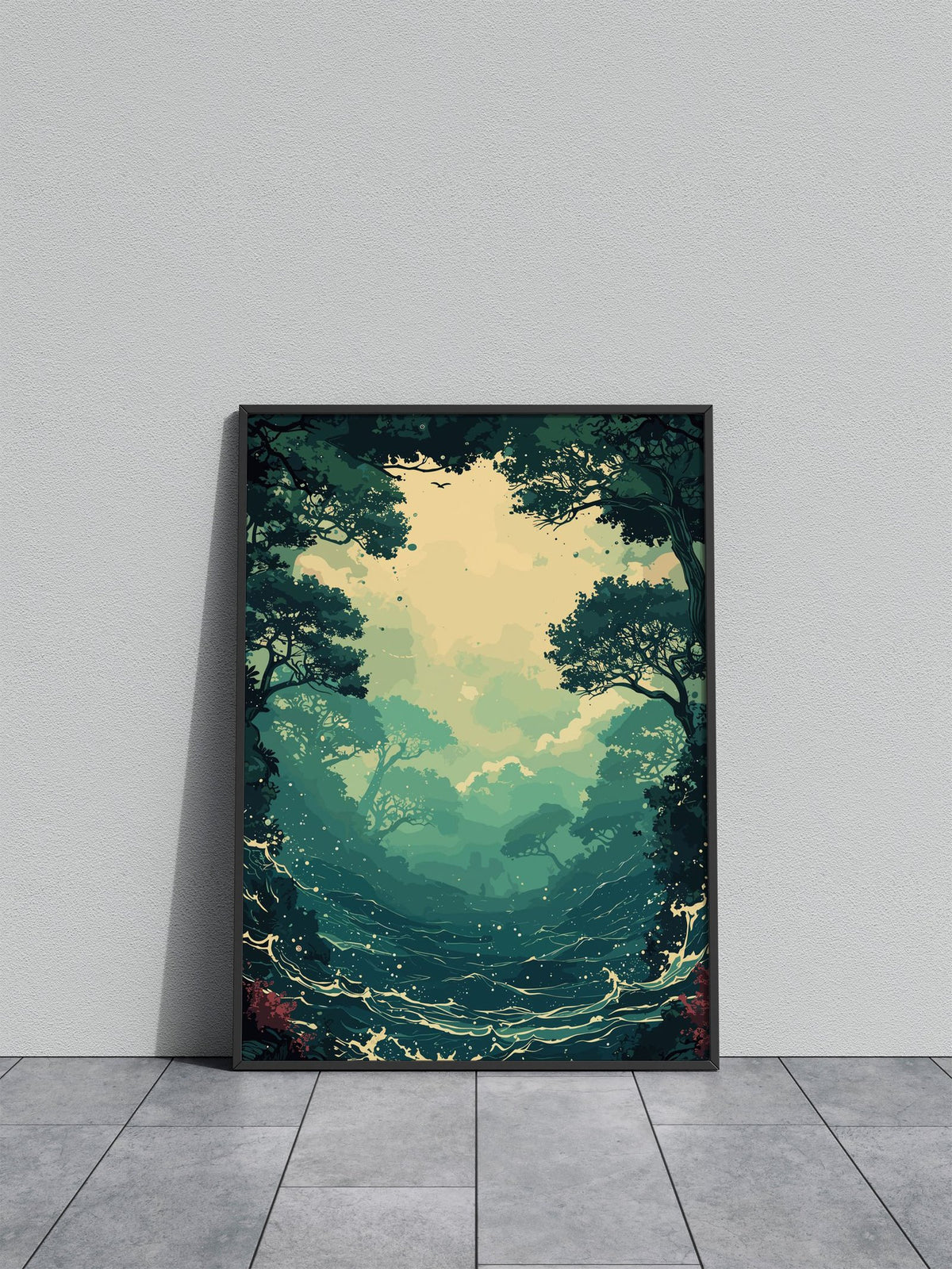 Vintage Anime Whitewater Asian Style Poster | Wall Art for Home & Office | High-Quality Print - High-Quality Visual Display