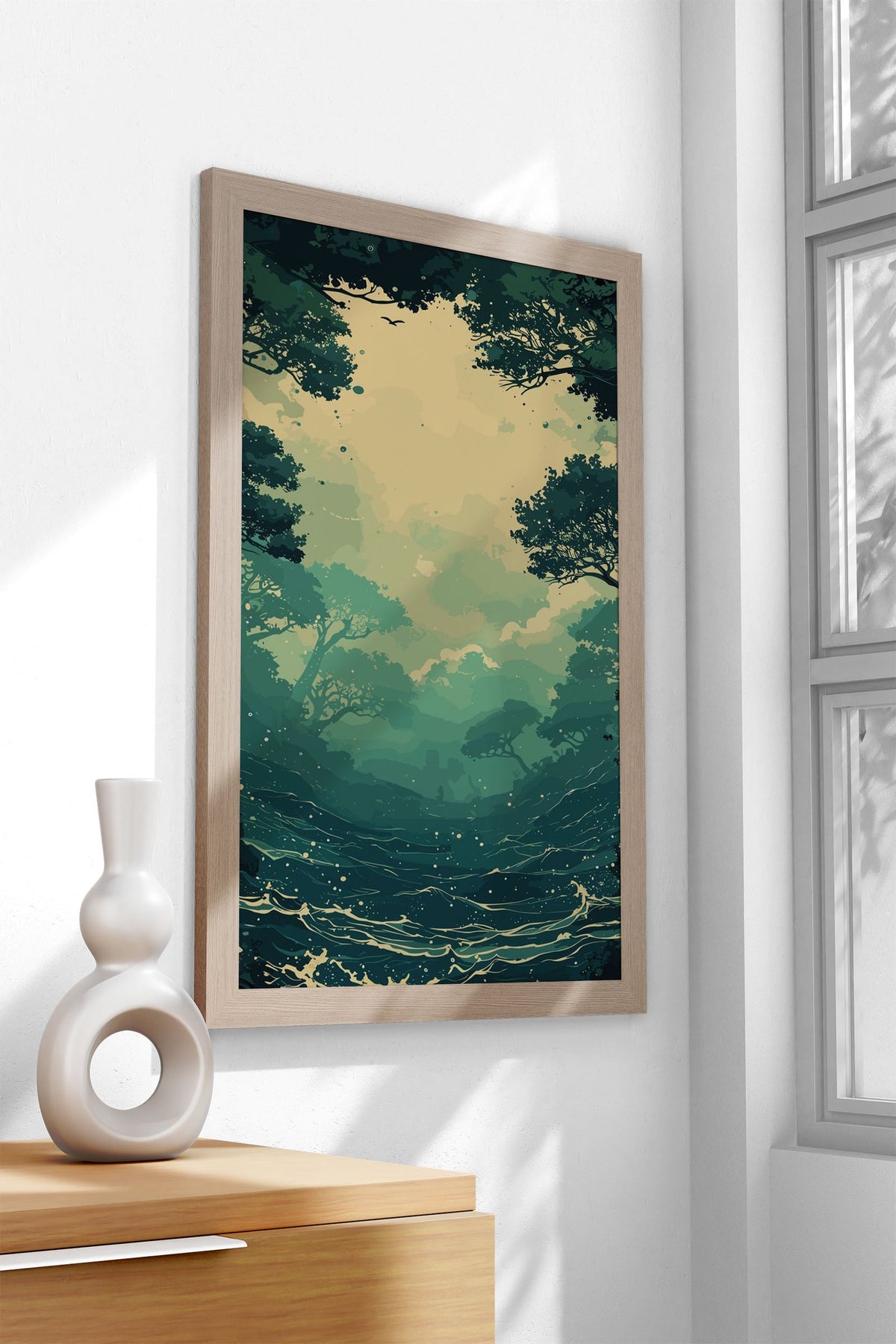 Vintage Anime Whitewater Asian Style Poster | Wall Art for Home & Office | High-Quality Print - High-Quality Visual Display