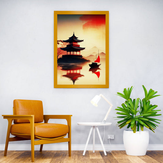 Vintage Japan Castle Asian Style Poster | Wall Art for Home & Office | High-Quality Print - High-Quality Visual Display