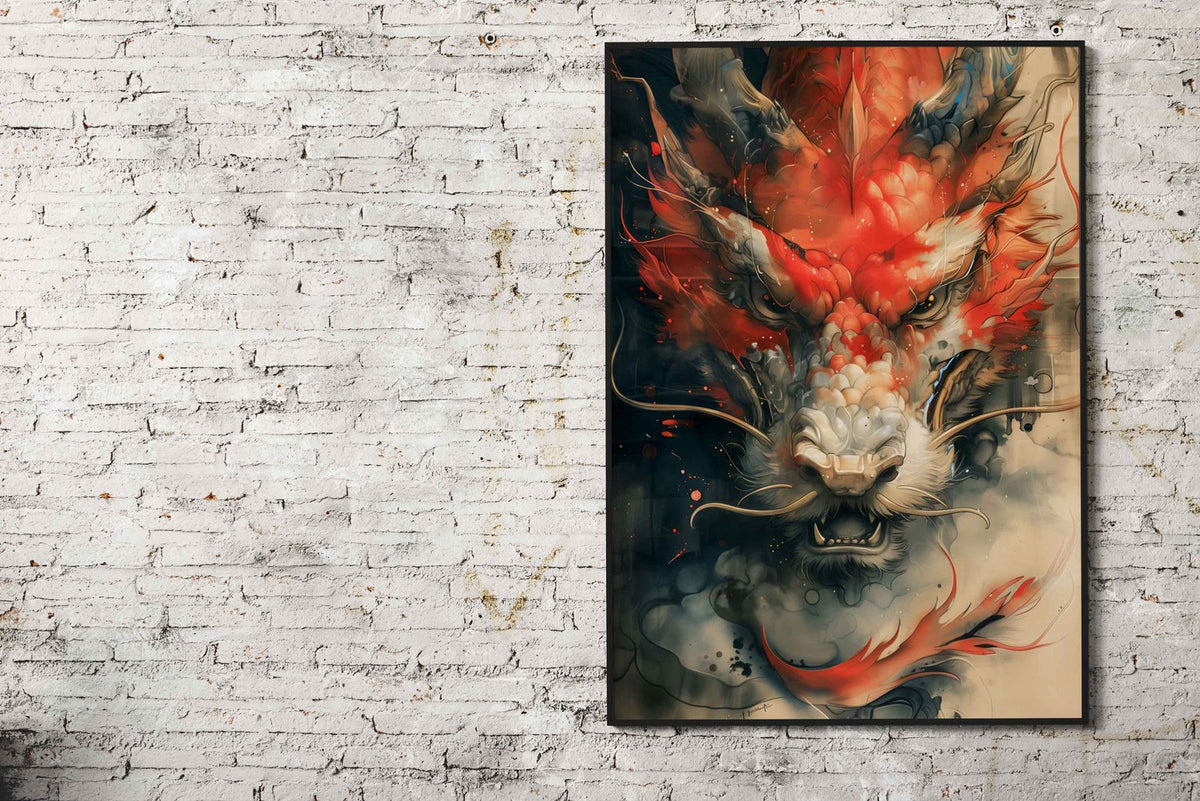 Vintage Japanese Dragon Asian Style Poster | Wall Art for Home & Office | High-Quality Print - High-Quality Visual Display