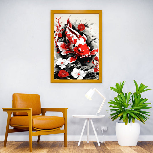 Vintage Koi Fish Asian Style Poster | Wall Art for Home & Office | High-Quality Print - High-Quality Visual Display