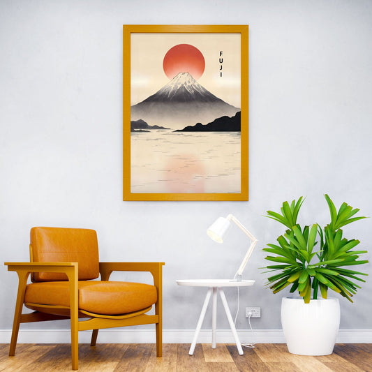 Vintage Mount Fuji Sunrise Asian Style Poster | Wall Art for Home & Office | High-Quality Print - High-Quality Visual Display