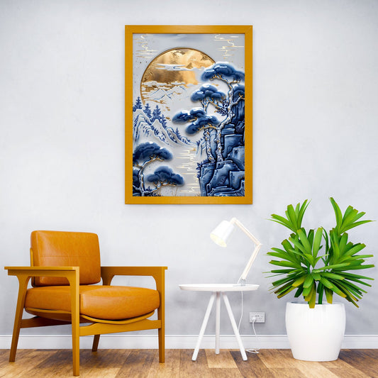 Vintage Porcelain Panorama Asian Style Poster | Wall Art for Home & Office | High-Quality Print - High-Quality Visual Display