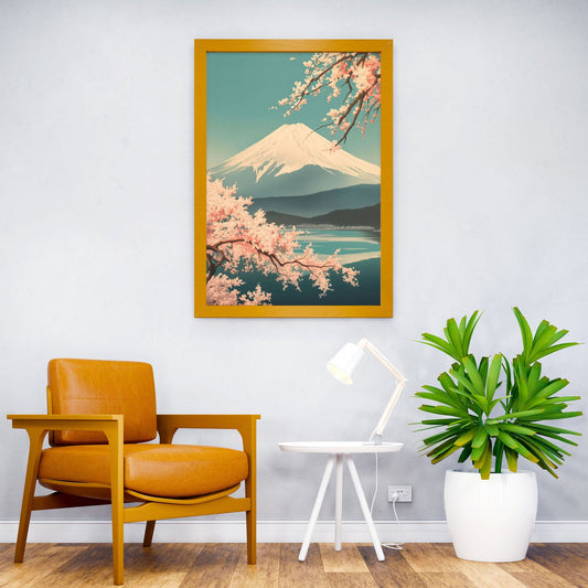 Vintage Soft Mt Fuji Art Asian Style Poster | Wall Art for Home & Office | High-Quality Print - High-Quality Visual Display