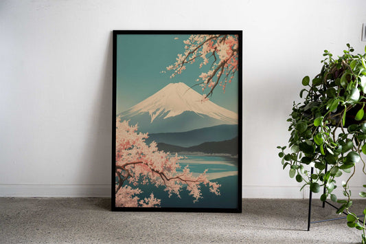 Vintage Soft Mt Fuji Art Asian Style Poster | Wall Art for Home & Office | High-Quality Print - High-Quality Visual Display