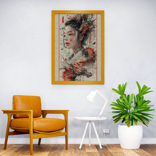 Vintage dragon geisha Asian Style Poster | Wall Art for Home & Office | High-Quality Print - High-Quality Visual Display
