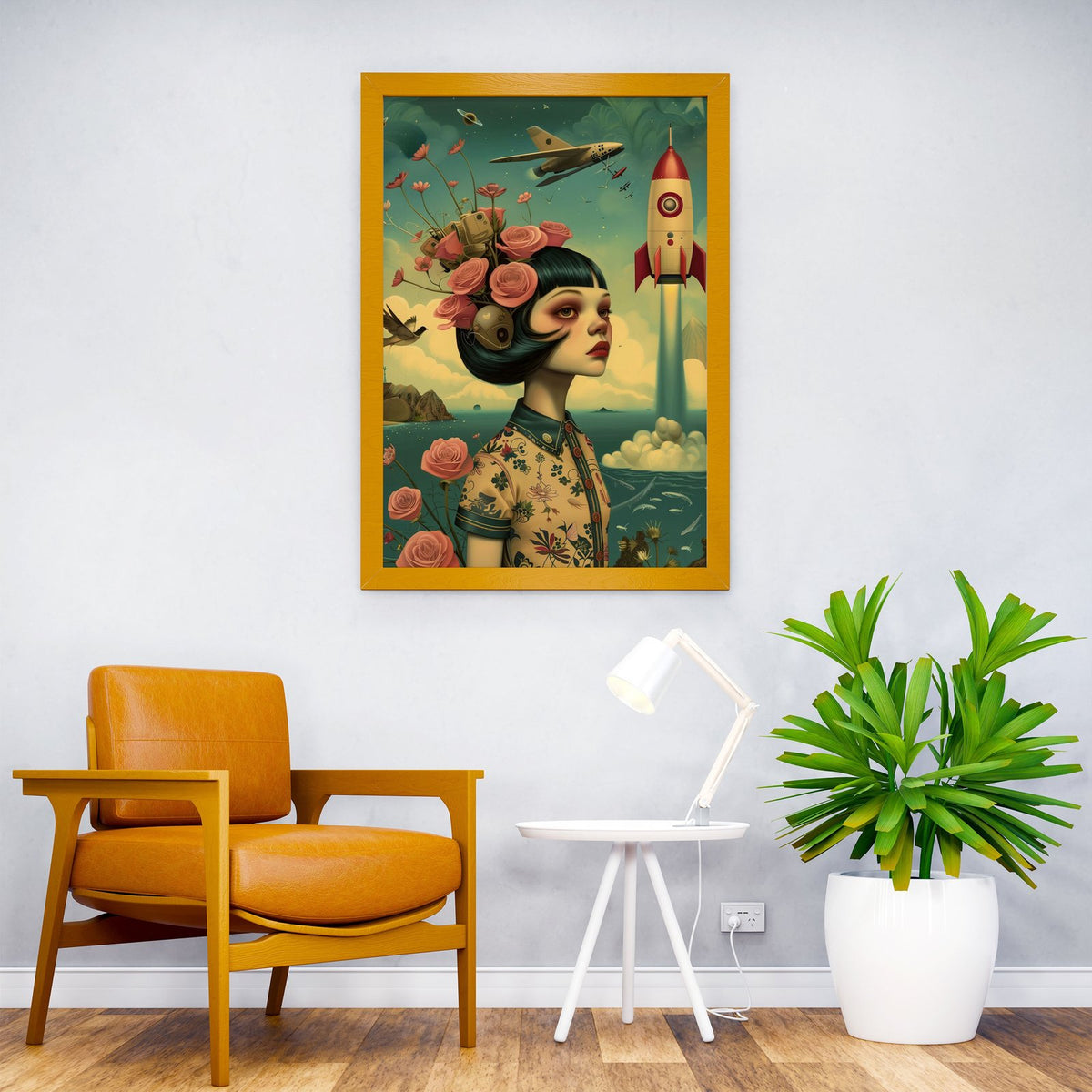 Vintage space cute doll Asian Style Poster | Wall Art for Home & Office | High-Quality Print - High-Quality Visual Display